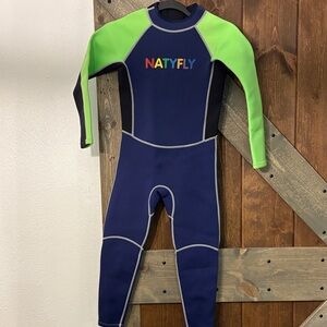 Kids Swim Wetsuit - Green and Blue